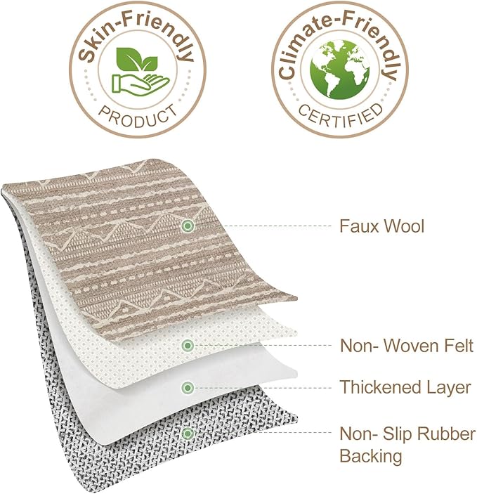 5x7 Area Rugs Living Room: Washable Boho Large Neutral Soft Rug Farmhouse Stain Resistant Modern Indoor Non Slip Floor Carpet for Bedroom Nursery Kids Playroom Office Dining Room Dorm- Dark Brown