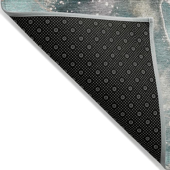 Addison Rugs Chantille ACN518 Teal 5' x 7'6 Indoor Outdoor Area Rug, Stain Resistant, Machine Washable, Non Shedding, Bedroom, Living Room, Dining Room, Kitchen Rug