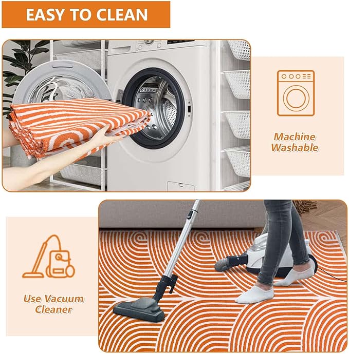 Tiffasea Washable Runner Rug 2'x6', Long Kitchen Rugs Laundry Hallway Runner Cotton Woven Area Rug Entryway Throw Rugs Indoor Outdoor Carpet for Bedroom/Bathroom/Living Room