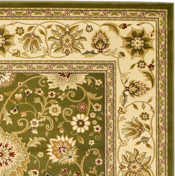SAFAVIEH Lyndhurst Collection Area Rug - 8' x 11', Sage & Ivory, Traditional Oriental Design, Non-Shedding & Easy Care, Ideal for High Traffic Areas in Living Room, Bedroom (LNH212C)
