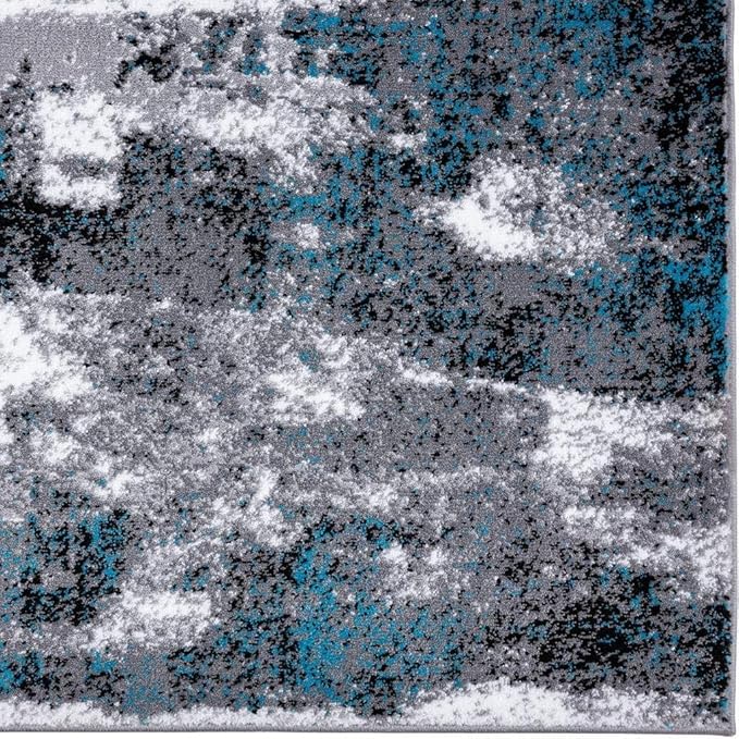 LUXE WEAVERS Modern Abstract Art Turquoise 5x7 Area Rug