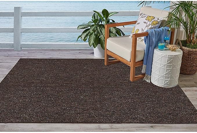 Ambiant Broadway Collection Pet Friendly Indoor Outdoor Area Rugs Brown - 10' Round, Stain & Fade Resistant, Easy Care, Pet & Kids Friendly, Made in USA, Perfect for Weddings & Everyday Use!