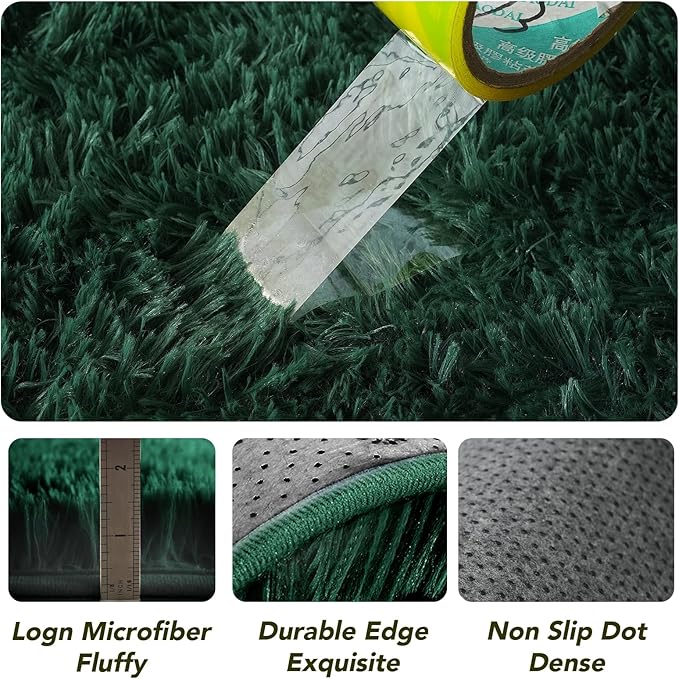 CAIYUECS Green Area Rug Bedroom 5x8: Fluffy Shag Rugs for Living Room-Modern Fuzzy Furry Plush Soft Rugs for Kids Girls Room,Shaggy Rug for Living Room,Bderoom,Dorm Home Decor(5x8 Feet,Green)