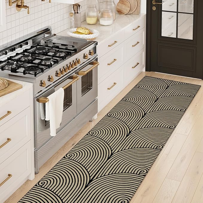Tiffasea Kitchen Rugs Runners for Hallways 2.6'x10' Washable Runner Rug Reversible Entryway Rug Cotton Hand-Woven Floor Carpet Runner for Bathroom Bedroom Laundry Room