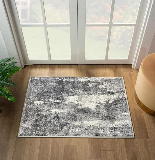 LUXE WEAVERS Euston Collection 7681 Dark Grey 2x3 Modern Abstract Area Rug