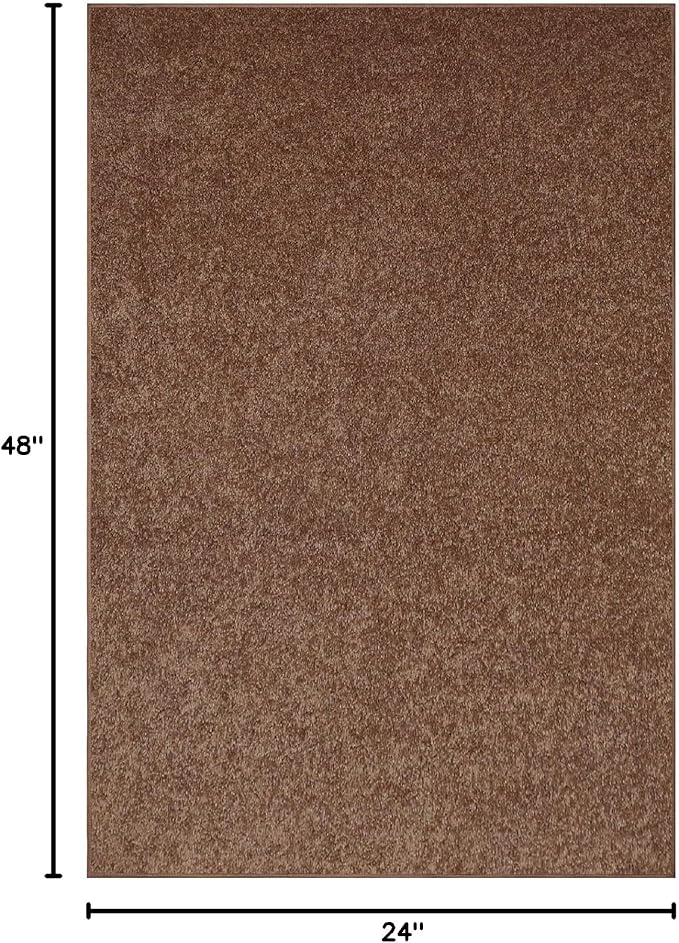 Furnish my Place Modern Indoor/Outdoor Commercial Solid Color Rug - Brown, 2' x 4', Rectangular, Pet and Kids Friendly Rug. Made in USA, Area Rugs Great for Kids, Pets, Event, Wedding