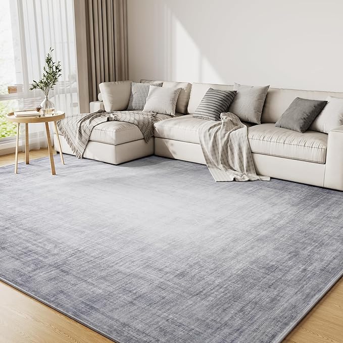 4x6 Area Rugs for Living Room, Machine Washable Non Slip Area Rug Modern Abstract Indoor Rug Carpet Ultra Soft Rugs for Bedroom Dining Room Playroom Bedside Office, Grey
