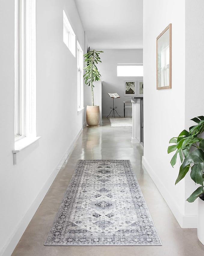 Loloi II Skye Collection SKY-02 Silver/Grey 2'-6" x 12'-0" Runner Rug