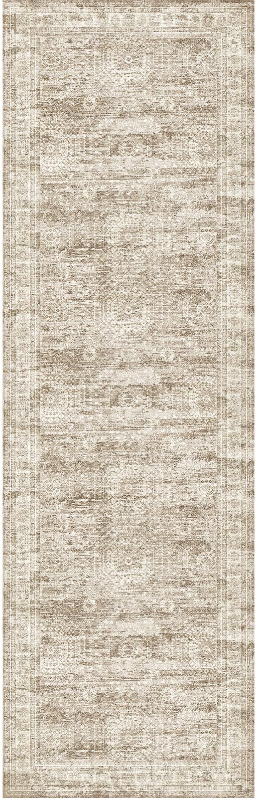 Runner Rug 2'x6' Washable Non-Slip Runner Rugs for Kitchen Bathroom Laundry Room Brown Vintage Floor Carpet Runners for Hallway Entryway