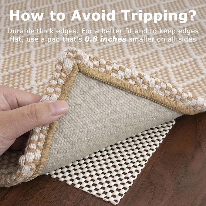 KOZYFLY Runner Rug 2x6 Ft Washable Runners for Hallways Non Slip Rubber Backed Kitchen Runners, Cotton Entryway Runner Indoor, Floor Carpet for Hallway Kitchen Entryway Bedroom, Tan/Beige