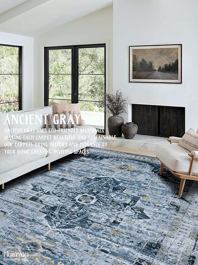 2x3 Door Mat Entryway Rug, Small Soft Non-Slip Machine Washable Area Rug Low-Pile Boho Rug Oriental Throw Rug Carpet for Living Room Bedroom Kitchen Entrance