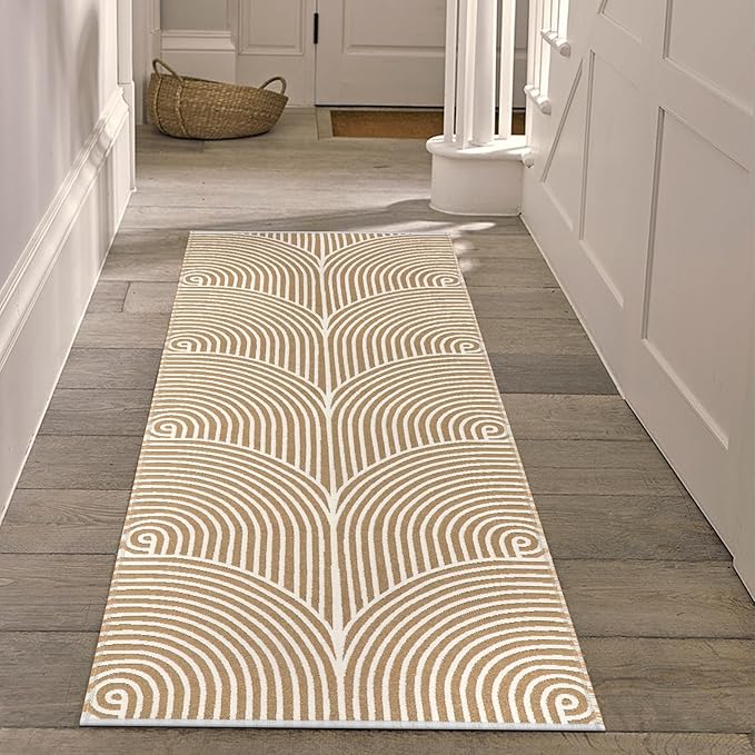 Tiffasea Washable Kitchen Rug Runner 2'x5', Cotton Woven Entryway Runner Rug Farmhouse Bathroom Throw Rugs Indoor Outdoor Floor Carpet for Hallway Bedroom Laundry Room