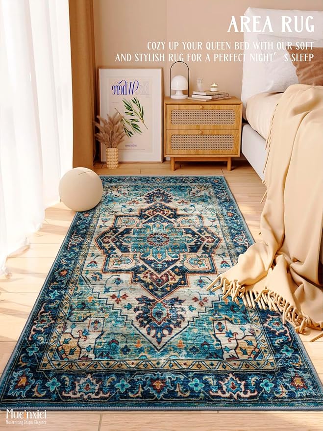 Area Rug 2x6 Hallway Runner Rugs,Non Slip Machine Washable Hallway Runner Rug Soft Bedroom Rug, Low PileLightweight Rugs for Entryway, Hallway, Kitchen and Corridor