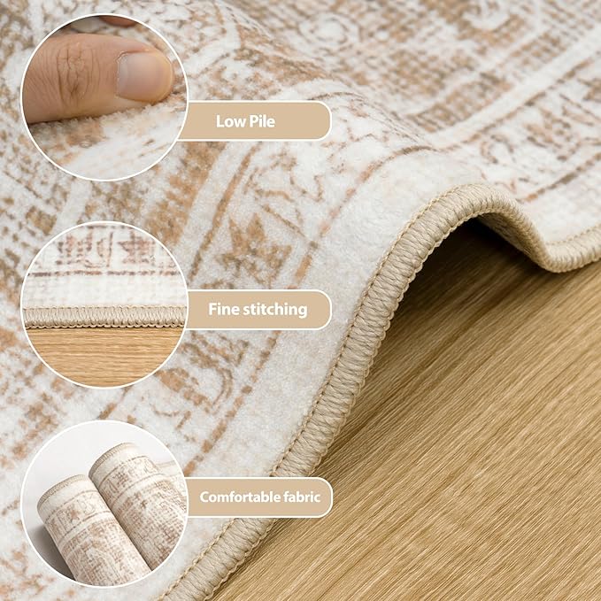 2x3 Area Rug for Living Rooms : Washable Rugs Non-Slip Large Thin Modern Abstract Carpet for Bedrooms,Dining Rooms,Offices and Farmhouse Spaces