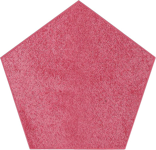 Solid Color Area Rugs Pink - 8' Pentagon, Indoor, Stain & Fade Resistant, Perfect for Living Room, Bedroom, Dining Room, Entryway, Doorway, Pet & Kids Friendly Rug, Wedding, Made in USA