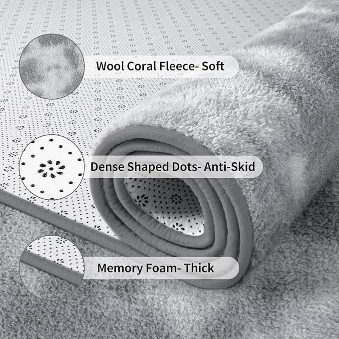 FlyDOIT Large Area Rugs for Living Room Bedroom, 5x8 Ft Tie-Dyed Light Grey Ultra Soft Comfy Thickened Memory-Foam Indoor Carpets, Cozy Modern Floor Rug for Boys Girls Playroom Dorm Nursery Home Décor