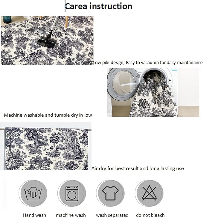 Vintage Forest Indoor Door Mat Entrance Entryway Rug Non Slip 2x3 Rug, Black and White Nature Botanical Throw Rug Washable, Abstract Mountain Plants Country Rustic Small Area Rug for Kitchen Bathroom