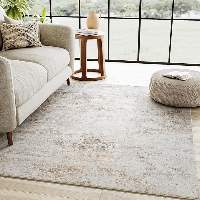 3x5 Washable Rugs Hallway Area Rug Indoor Accent Rug Abstract Non Slip Low Pile Carpet Distressed Throw Rug for Bedroom Living Room Office Dining Room Kitchen Laundry Room Bathroom