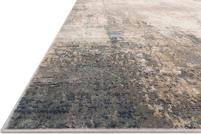 Loloi Teagan Collection 6'-7" x 9'-2" Area Rug in Ivory/Mist - Large, Soft Neutral Rug, High-Traffic for Living Room, Bedroom, Home Office, Dining Area