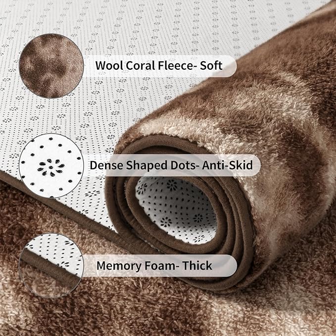 FlyDOIT Large Area Rugs for Living Room Bedroom, 5x8 Ft Tie-Dyed Brown Ultra Soft Comfy Thickened Memory-Foam Indoor Carpets, Cozy Modern Floor Rug for Boys Girls Playroom Dorm Nursery Home Décor