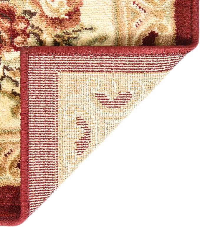 Unique Loom Versailles Collection Traditional Classic Floral Motif Area Rug (2' 0 x 8' 0 Runner, Burgundy/Ivory)