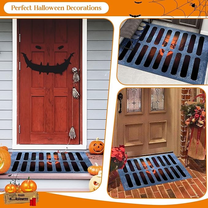 3D Illusion Clown Door Mat, Horror Movie Sewer Doormat, Indoor/Outdoor Welcome Rug (19.7inx31.5in)