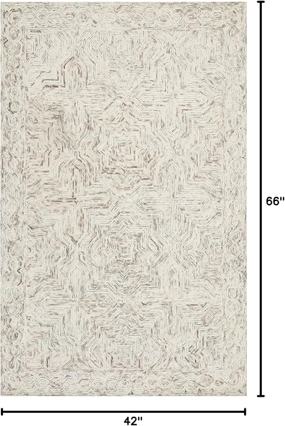 Loloi II Ziva Collection ZV-01 Neutral 3'-6" x 5'-6" Accent Rug