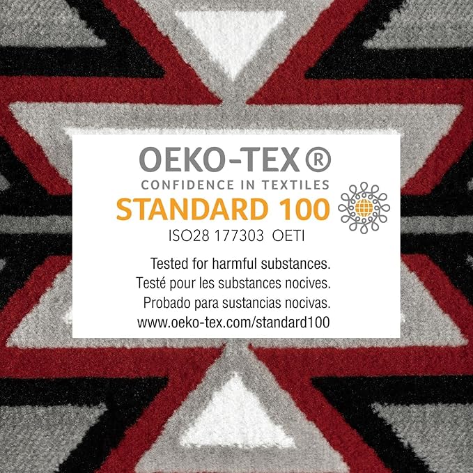 Home Dynamix Premium Sagrada Southwestern Geometric Area Rug, Grey/Red, 5'2"x7'4"