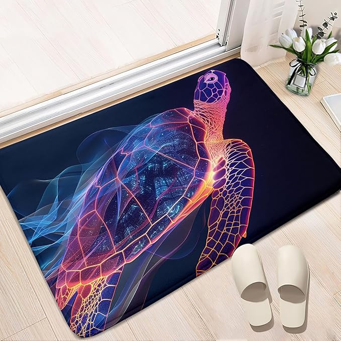 Sea Turtles Rug - Seafloor Turtle Area Rug for Kids Ripple Ocean Life Turtles Carpet Rugs for Bedroom Living Room Kids Room Decor, 2x3 Feet