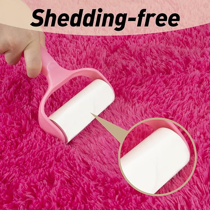 2x3 Rugs for Bedroom, Fluffy Area Rugs for Living Room, Soft Shag Kids Rug Small Carpet with 4 Non-Slip Rug Pads (Hot Pink,2ft x 3ft)