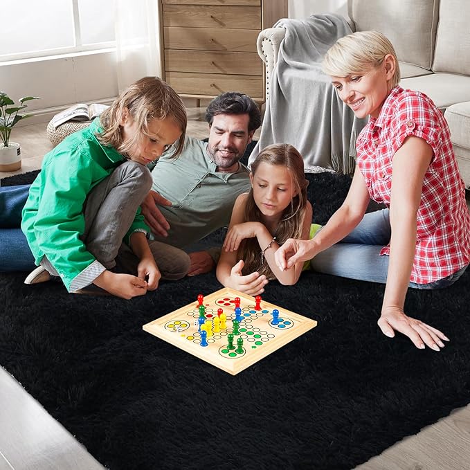 10X14 Large Shag Area Rugs for Living Room Bedroom,Big Soft Black Fluffy Rug for Bedroom Dorm, Indoor Carpet Nursery Rugs for Kids Girls Room Home Decor,Black