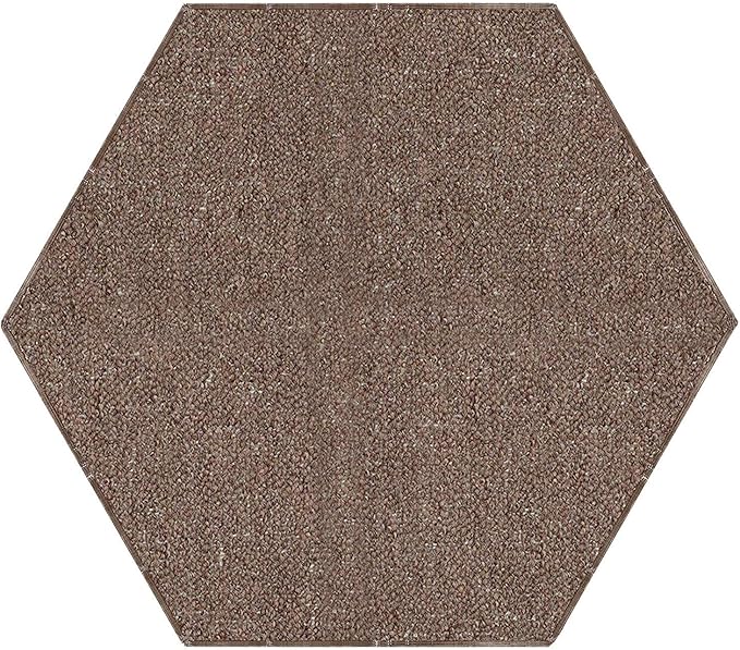 Ambiant Broadway Collection Pet Friendly Indoor Outdoor Area Rugs Brown - 2' Hexagon, Stain & Fade Resistant, Easy Care, Pet & Kids Friendly, Made in USA, Perfect for Weddings & Everyday Use!