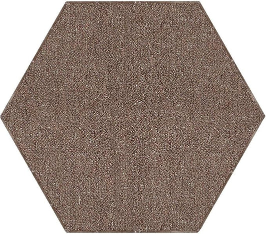 Ambiant Broadway Collection Pet Friendly Indoor Outdoor Area Rugs Brown - 2' Hexagon, Stain & Fade Resistant, Easy Care, Pet & Kids Friendly, Made in USA, Perfect for Weddings & Everyday Use!