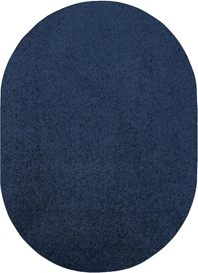 Furnish my Place Modern Indoor/Outdoor Commercial Solid Color Rug - Navy, 2' x 28' Oval, Pet and Kids Friendly Rug. Made in USA, Area Rugs Great for Kids, Pets, Event, Wedding