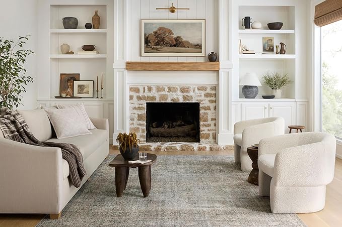 Loloi Chris Loves Julia Jules Collection JUL-08 Emerald/Antique Ivory 2'-6'' x 9'-6'', .13" Pile Height, Runner Rug