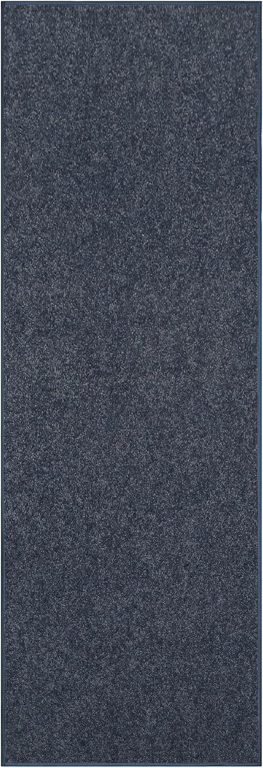 Furnish my Place Modern Indoor/Outdoor Commercial Solid Color Rug - Petrol Blue, 2' x 28', Runner, Pet and Kids Friendly Rug. Made in USA, Area Rugs Great for Kids, Pets, Event, Wedding