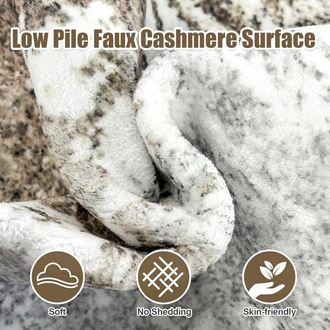 Washable Rug 5x7 Soft Low Pile Abstract Large Area Rug with Non Slip Backing Modern Lightweight No Shedding Machine Washble Carpet for Living Room Bedroom Dining Room Home Decor, Brown
