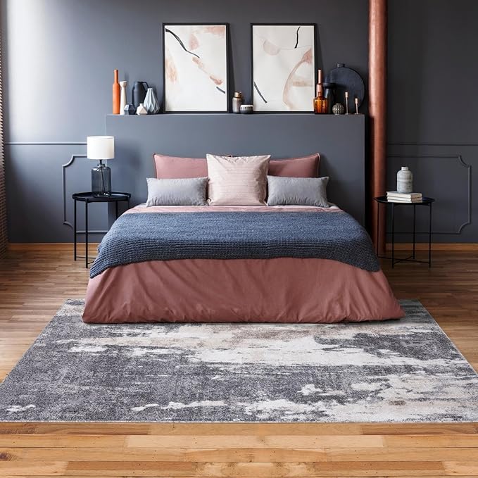 LUXE WEAVERS Euston Collection Gray-Gray 2x3 Modern Abstract Area Rug