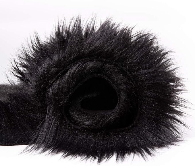 Ashler faux fur rug, Fluffy Shaggy Area Rug Ultra Soft 3 x 3 Feet Round Fur Rug, Black Fuzzy Rug Machine Washable Shag Rug, Nursery Decor Throw Rugs for Bedroom, kids room, Living Room