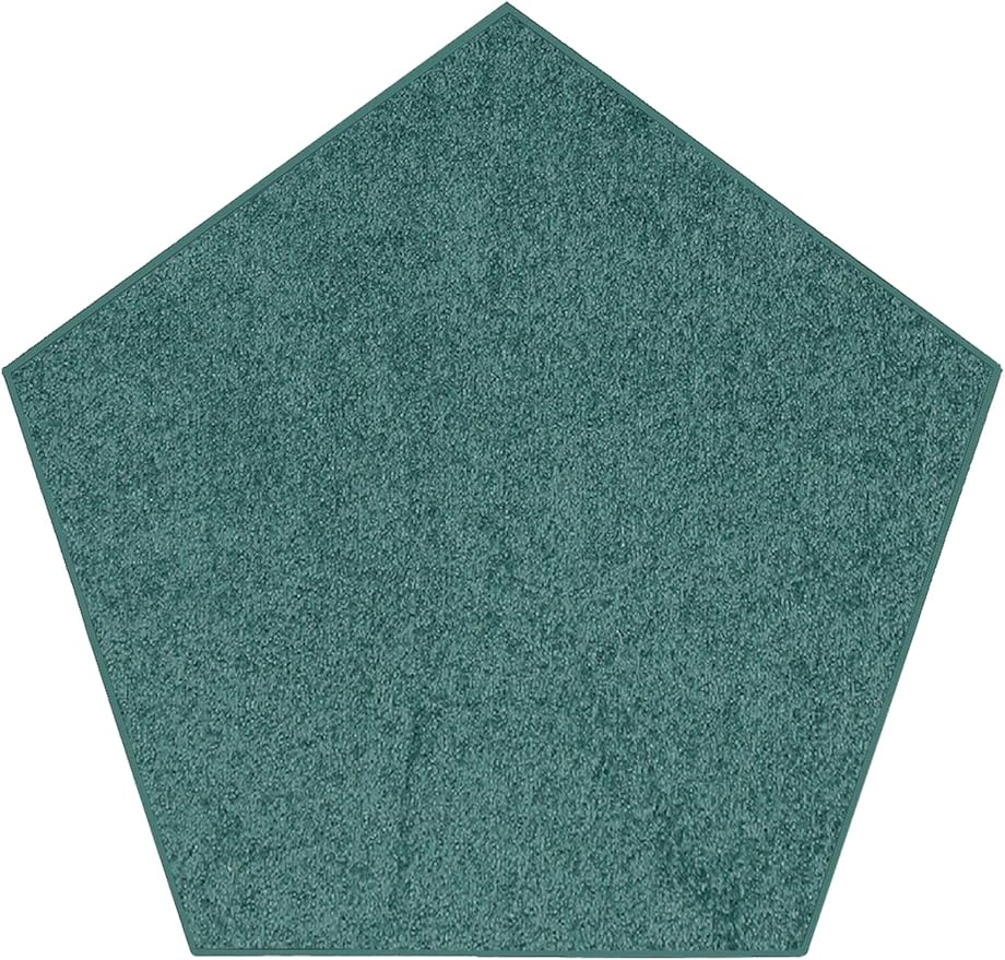Solid Color Area Rugs Teal - 5' Pentagon, Indoor, Stain & Fade Resistant, Perfect for Living Room, Bedroom, Dining Room, Entryway, Doorway, Pet & Kids Friendly Rug, Wedding, Made in USA