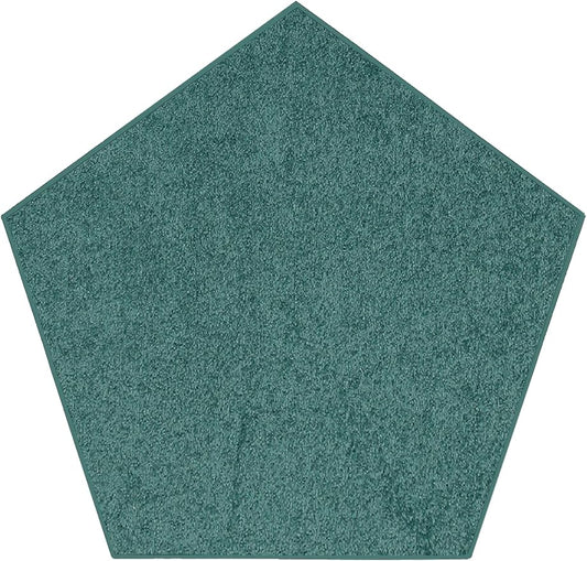 Solid Color Area Rugs Teal - 5' Pentagon, Indoor, Stain & Fade Resistant, Perfect for Living Room, Bedroom, Dining Room, Entryway, Doorway, Pet & Kids Friendly Rug, Wedding, Made in USA