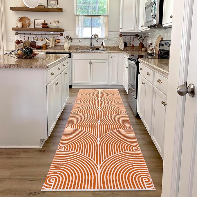 Tiffasea Hallway Runner Rug 2.6'x8', Washable Long Kitchen Rugs Runner Woven Reversible Entryway Rugs Indoor Low-Profile Door Mat Outdoor Rug Carpet Runner for Laundry Room/Doorway/Bedroom