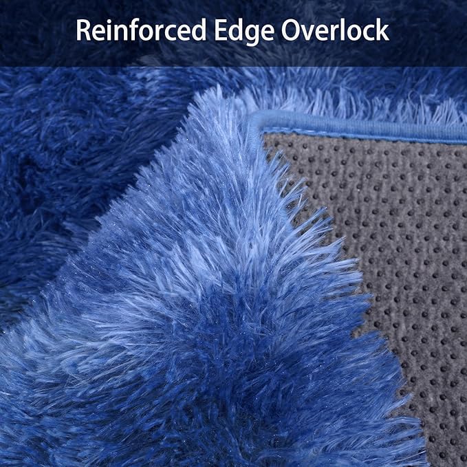 Plush Rugs for Living Room, Soft Shaggy Carpets for Living Room, Upgrade Anti-Skid Fuzzy Rugs for Kids' Room, Perfect Decor for Modern Home Tie Dye Blue 5x7 Feet