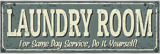 Machine Washable Text Design Rug Non-Slip Rubberback 2x5 Laundry Room Runner Rug for Bathroom, Washroom, 20" x 59", Baby Blue