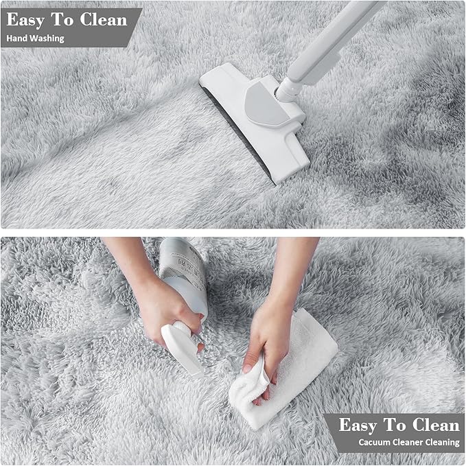 Fluffy Rug Shaggy Area Rug, Mottling Grey 3x5 Area Rugs for Bedroom, Small Bedside Rug, Soft Fluffy Shaggy Entryway Throw Rugs for Living Room Bedroom Kids Room Home Decor