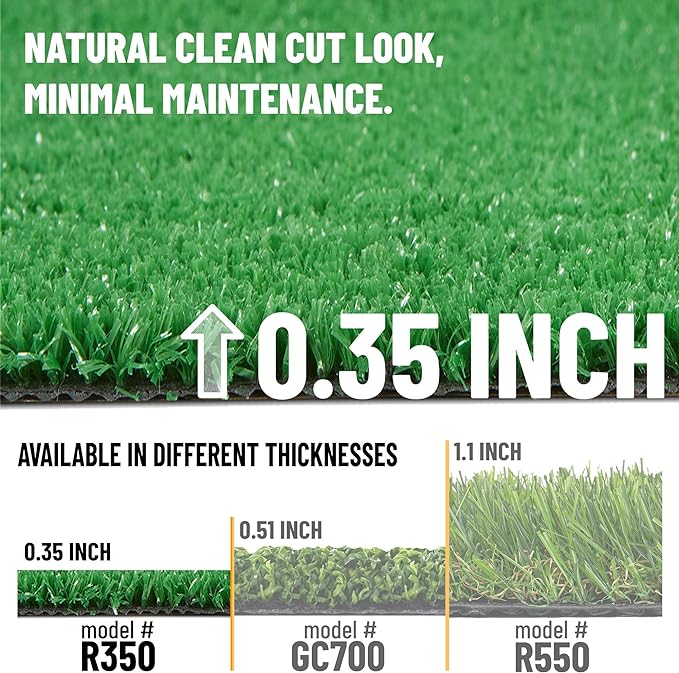 Sweet Home Stores Artificial Faux Grass Runner Rug 3x22 Indoor/Outdoor with Drainage Holes, Customizable Runner Rug for Backyard, Patio, Garage Rug, 2'7" x 22'