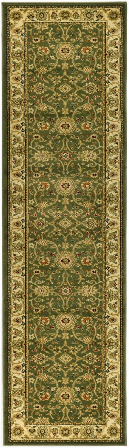 SAFAVIEH Lyndhurst Collection 8' Square Sage / Ivory LNH212C Traditional Oriental Non-Shedding Living Room Bedroom Dining Home Office Area Rug