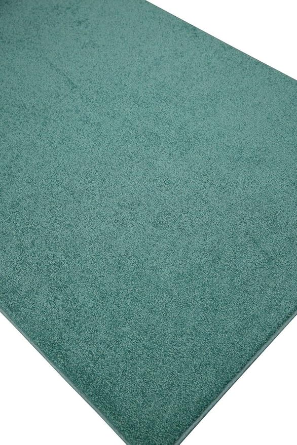 Furnish my Place Modern Plush Solid Color Rug - Teal, 2' x 24', Pet and Kids Friendly Rug. Made in USA, Area Rugs Great for Kids, Pets, Event, Wedding