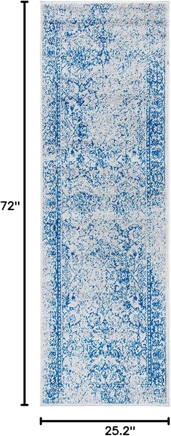 SAFAVIEH Adirondack Collection Runner Rug - 2'1" x 6', Grey & Blue, Oriental Distressed Design, Non-Shedding & Easy Care, Ideal for High Traffic Areas in Living Room, Bedroom (ADR109A)