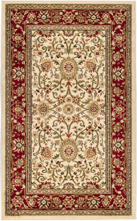 SAFAVIEH Lyndhurst Collection Accent Rug - 2'3" x 4', Ivory & Red, Traditional Oriental Design, Non-Shedding & Easy Care, Ideal for High Traffic Areas in Entryway, Living Room, Bedroom (LNH212K)